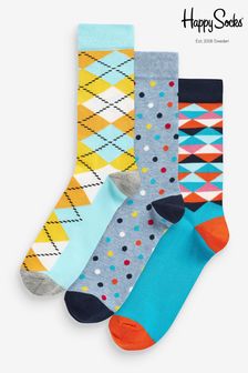 HS By Happy Socks Natural HS Classic Socks 3-Pack