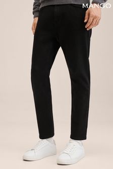 Mango Black Tapered-Fit Lyocell Tom Jeans