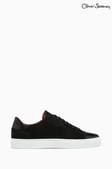 Oliver Sweeney Ossos Black Calf Leather/Suede Cupsole Trainers