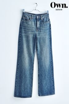 Own. Mid Blue High Waist Wide Leg Jeans (U48667) | £55