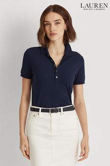 Lauren Ralph Lauren Navy Kiewick Pique Polo Shirt