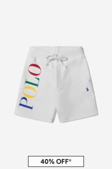 Ralph Lauren Kids Boys Cotton Polo Print Shorts in White