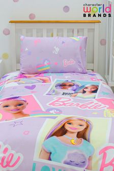 Character World Purple Barbie Duvet Cover and Pillowcase Set