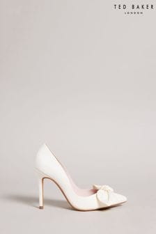 Ted Baker Hyana Cream Moire Satin Bow 100Mm Court Shoes (U50342) | £135