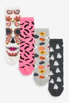 Halloween Pattern Ankle Socks 4 Pack (U50478) | £10
