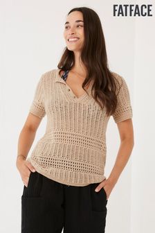 FatFace Natural Clara Crochet Top (U50585) | £48