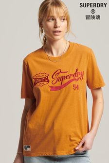 Superdry Gold Vintage Script Style College T-Shirt