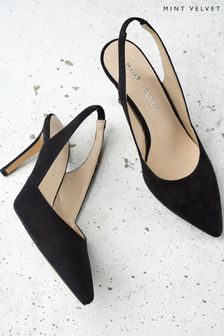 Mint Velvet Lettie Black Sling Court Shoes