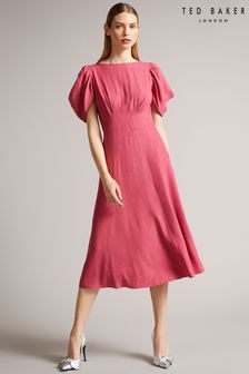 Ted Baker Tulipi Mid-Pink Panelled Midi Tea Dress