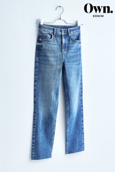 Own. Mid Blue Mid Rise Straight Jeans (U51858) | £62