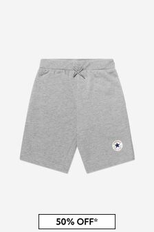 Converse Boys Fleece Terry Logo Shorts in Grey
