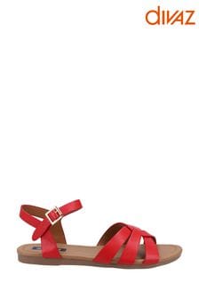 Divaz Red Antalya Vegan Summer Sandals (U53074) | £32