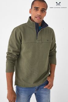 Crew Clothing Company Dark Green Stripe Cotton Classic Sweater