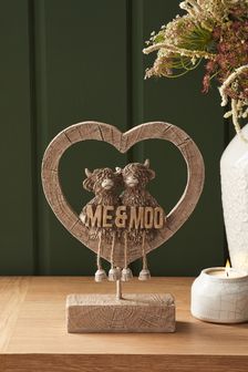 Brown Me & Moo Hamish Heart Ornament (U53679) | £18