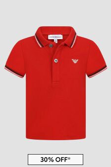 Emporio Armani Baby Boys Polo Shirt in Red