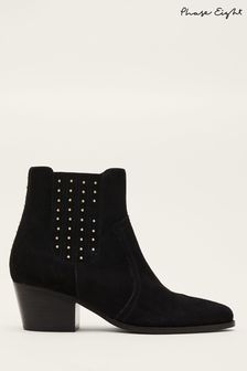 Phase Eight Black Cowboy Ankle Boots (U53983) | £139