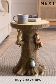 Natural Woodland Animal Resin Side Table (U54056) | £115