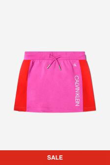 Calvin Klein Jeans Girls Colourblock Logo Skirt in Pink