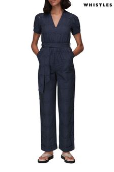Whistle Blue Zoe Broderie Jumpsuit