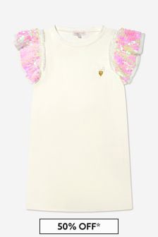 Angels Face Girls Cotton Jersey Lola Dress in White