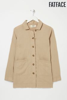 FatFace Brown Linen Worker Jacket