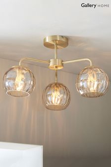 Gallery Home Gold Dilan 3 Bulb Ceiling Light (U55993) | £118