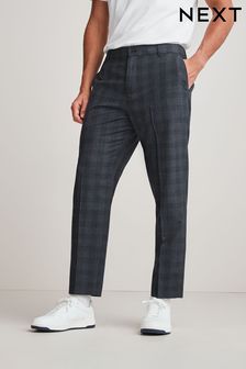 Blue/Rust Brown Check Relaxed Tapered Fit Formal Joggers (U56366) | £28