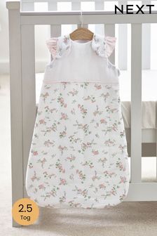 Pink Floral Baby 100% Cotton 2.5 Tog Sleep Bag (U56525) | £28 - £32