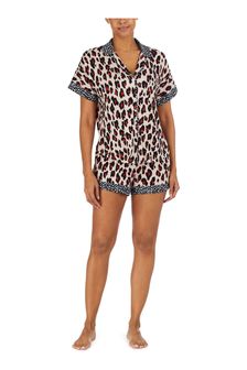 DKNY Natural Animal Short Sleeve Notch Collar Short Pyjama Set