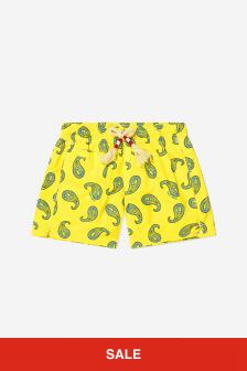 MC2 Saint Barth Boys Paisley Print Swim Shorts in Yellow
