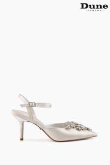 Dune London Destinee White Crystal Embellished Shoes