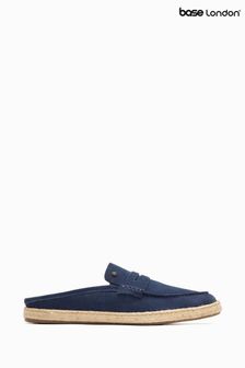 Base London Diego Blue Suede Slip On Shoes