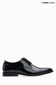 Base London Black Weller Patent Toe Cap Shoes