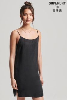 Superdry Black Cupro Mini Summer Slip Dress (U59462) | £45