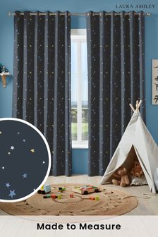 Laura Ashley Midnight Blue Painterly Stars Made To Measure Curtains