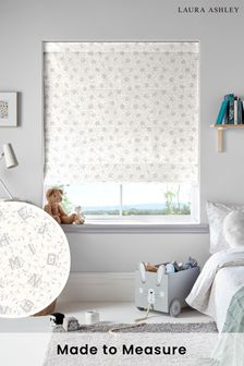 Laura Ashley Pale Steel Grey Ahoy Alphabet Made To Measure Roman Blind