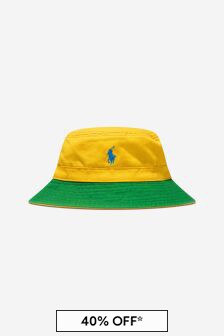 Ralph Lauren Kids Boys Cotton Reversible Colourblock Bucket Hat in Multicoloured