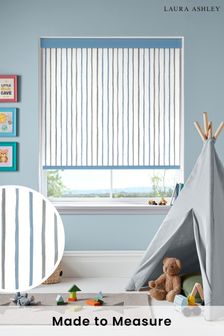 Laura Ashley Pale Steel Grey Painterly Stripe Made To Measure Roller Blind