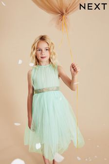 Mint Green Tulle Party Dress (3-16yrs) (U61076) | £25 - £31
