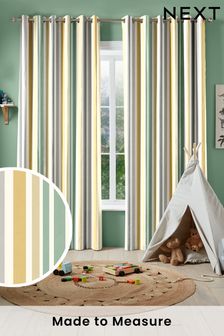 Yellow Multi Stripe Made To Measure Curtains