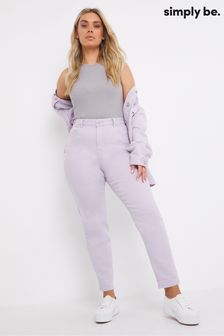 Simply Be Purple Demi Mom Jeans