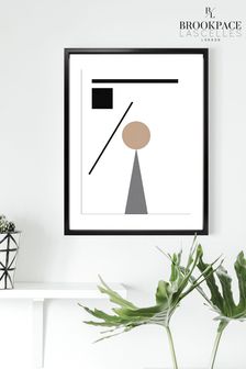 Brookpace Lascelles Black 'Geometry 1' Abstract Picture in Satin Frame