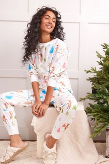 Reindeer Ski Gift Wrapped Supersoft Cosy Pyjamas (U62286) | £31
