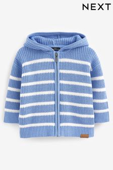 Blue Knitted Zip Through Hoodie (3mths-7yrs) (U62295) | £16 - £18