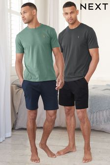 Green/Grey Shorts Pyjamas Set 2 Pack (U62324) | £38