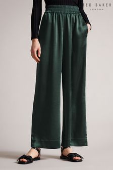 Ted Baker Teal Blue Umelda Wide Leg Trousers With Deep Elastic Waistband