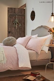 Laura Ashley Blush Pink Brushed Cotton Campion Duvet Cover and Pillowcase Set (U63486) | £40 - £75