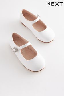 White Stain Resistant Satin Standard Fit (F) Bridesmaid Collection Mary Jane Occasion Shoes (U64351) | £21 - £23