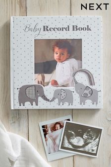 Grey Elephant Baby Record Book (U64560) | £8