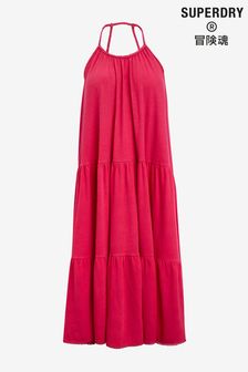 Superdry Raspberry Pink Vintage Jersey Midi Dress (U64872) | £35